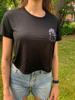 Roman Bust Embroidered Women's T-Shirt - Ladies Black Tee Online