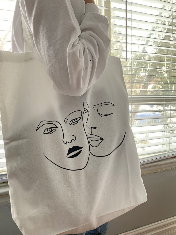 Feminine Line Art Tote Bag - Best White Bag 2020