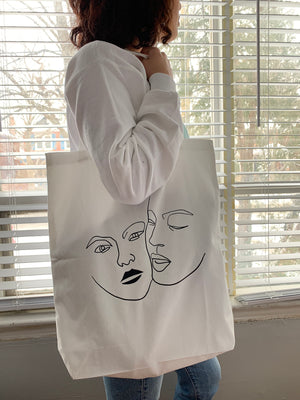 Feminine Line Art Tote Bag - Best White Bag 2020